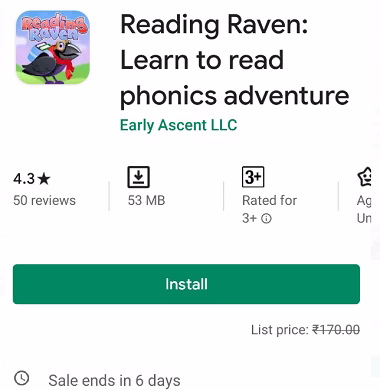 Reading Raven: Learn to read phonics Android App Free