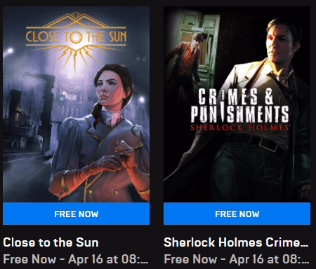 Close to the Sun and Sherlock Holmes Games Free on Epic Store