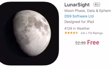 LunarSight- App for Moon enthusiasts Now Free [ iPhone/iPad]