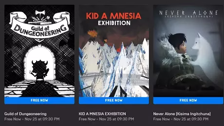 Kid A Mnesia Exhibition, Never Alone, Guild of Dungeoneering Games Available for Free