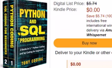 Python and SQL Coding for beginners -2 in eBook for Free