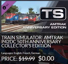 Train Simulator: Amtrak P42DC 50th Anniversary Collector’s Edition DLC for Free