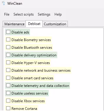 WinClean- Free Utility to clean and optimize Windows