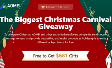 🎄AOMEI Christmas Carnival Giveaway - $681 Worth Software's for Free 🎁
