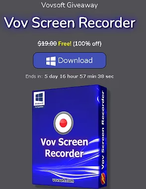 Vov Screen Recorder: 1 Year License for Free—Capture Desktop screen