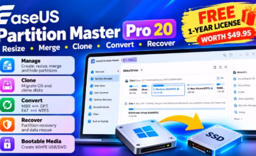 EaseUS Partition Master Pro 20 Free License Key (1-Year Giveaway, Worth $49.95)