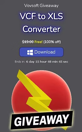 VOVSOFT VCF to XLS Converter Free License (Value $19): Manage Your Contacts