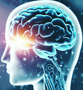 A brain with an AI implant