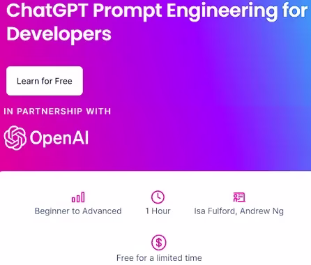 ChatGPT Prompt Engineering for Developers - A Free Course