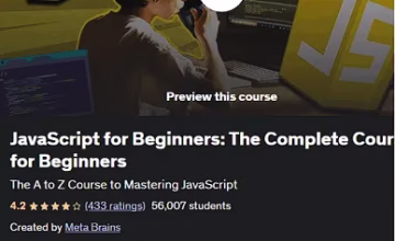 JavaScript for Beginners- Udemy Course Worth $54.99 for Free