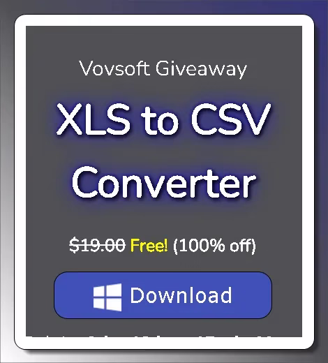 VOVSOFT XLS to CSV Converter Free License