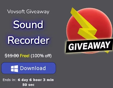 VOVSOFT Sound Recorder Giveaway: Free License
