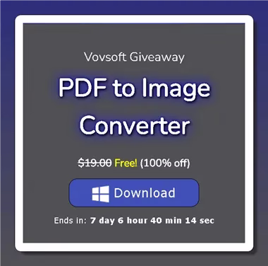 Vovsoft PDF to Image Converter Free License (Worth $19) Vovsoft PDF to Image Converter Free License (Worth $19)