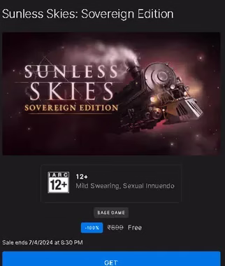 Sunless Skies: Sovereign Edition - Free on Epic Games Store!