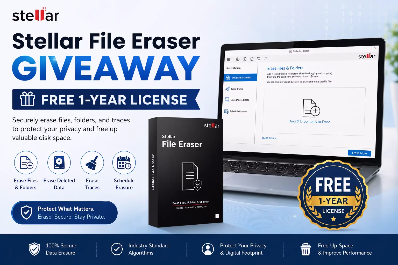 Stellar File Eraser Free License 2026 - Download & Secure File Wiping Tool Giveaway