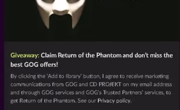 Grab Your Free Copy of “Return of the Phantom” on GOG Now!
