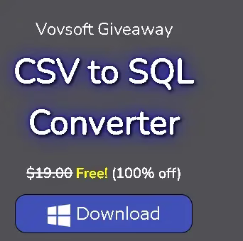 Vovsoft CSV to SQL Converter Free 1 Year License