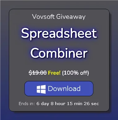 Vovsoft Spreadsheet Combiner Giveaway-Free License