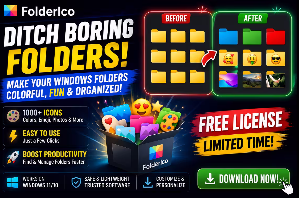 FolderIco 9.3.2 Free License: Ditch Boring Folders [Windows]