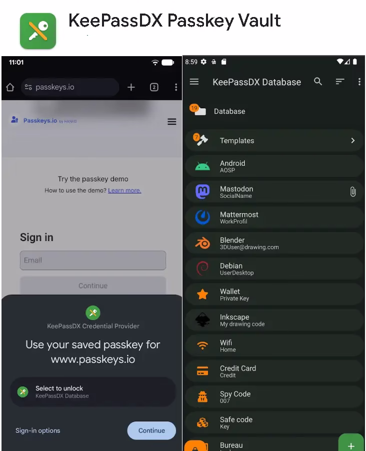 KeePassDX - Secure Android password manager