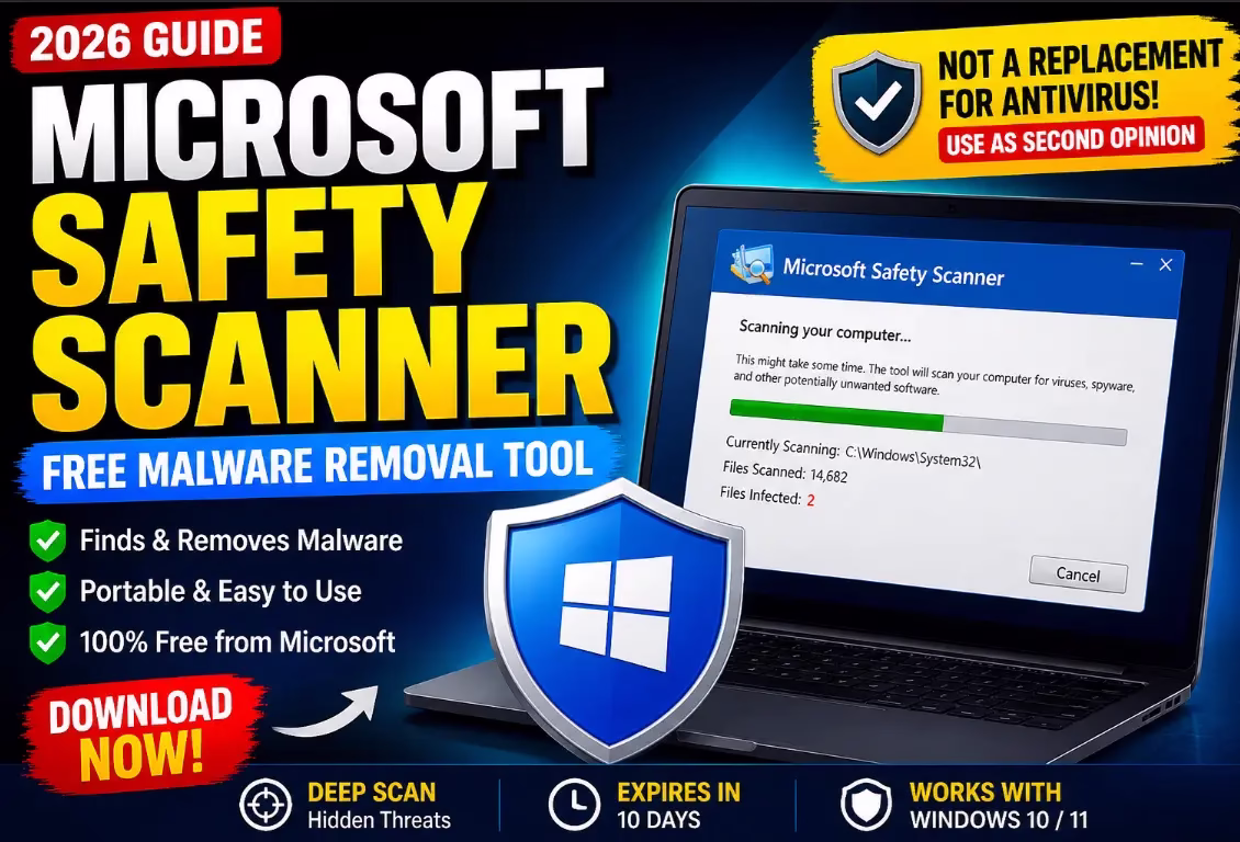Microsoft Safety Scanner (2026): Free Malware Removal Tool – Download, Use & Limitations