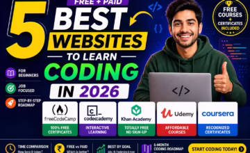 5 Best Websites to Learn Coding in 2026 (Free Courses + Certificates + Jobs)