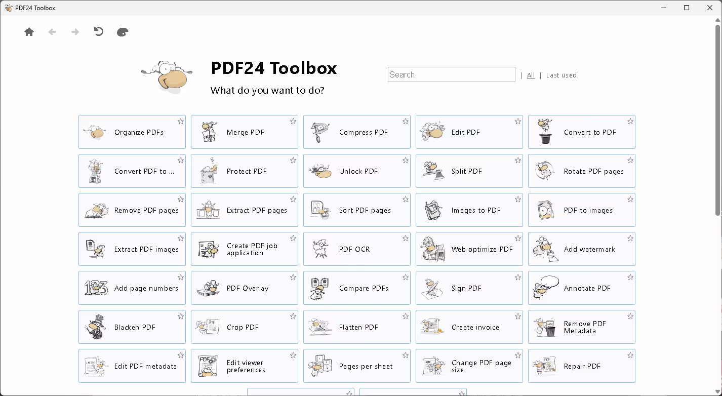 PDF24 Creator PDF toolbox with OCR merge split compress and editing tools