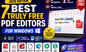 7 Best Truly Free PDF Editors for Windows — No Watermarks, No Sign-Up, No Paywall Traps