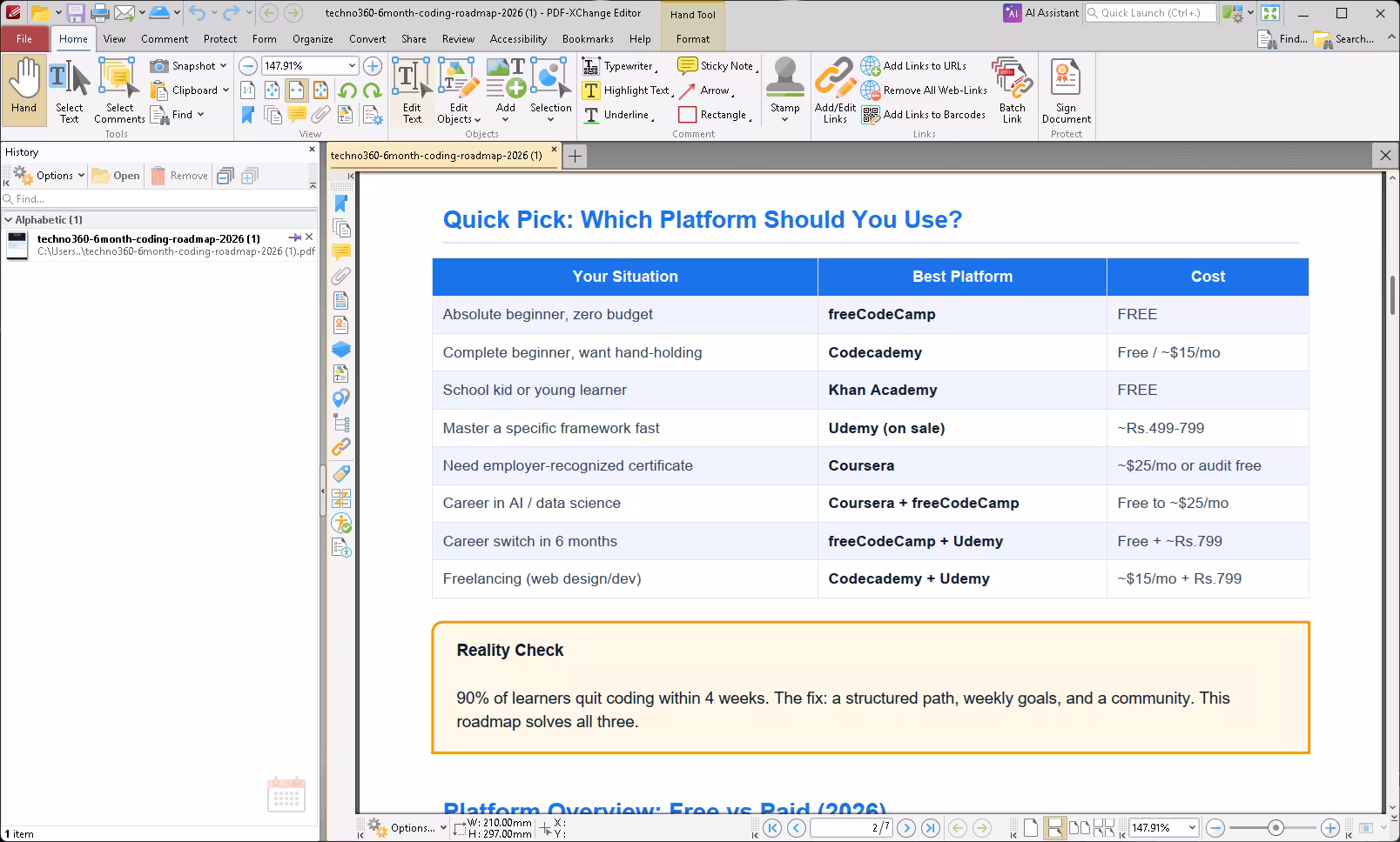 PDF-XChange Editor provides professional-grade PDF editing, annotation, and document management tools.