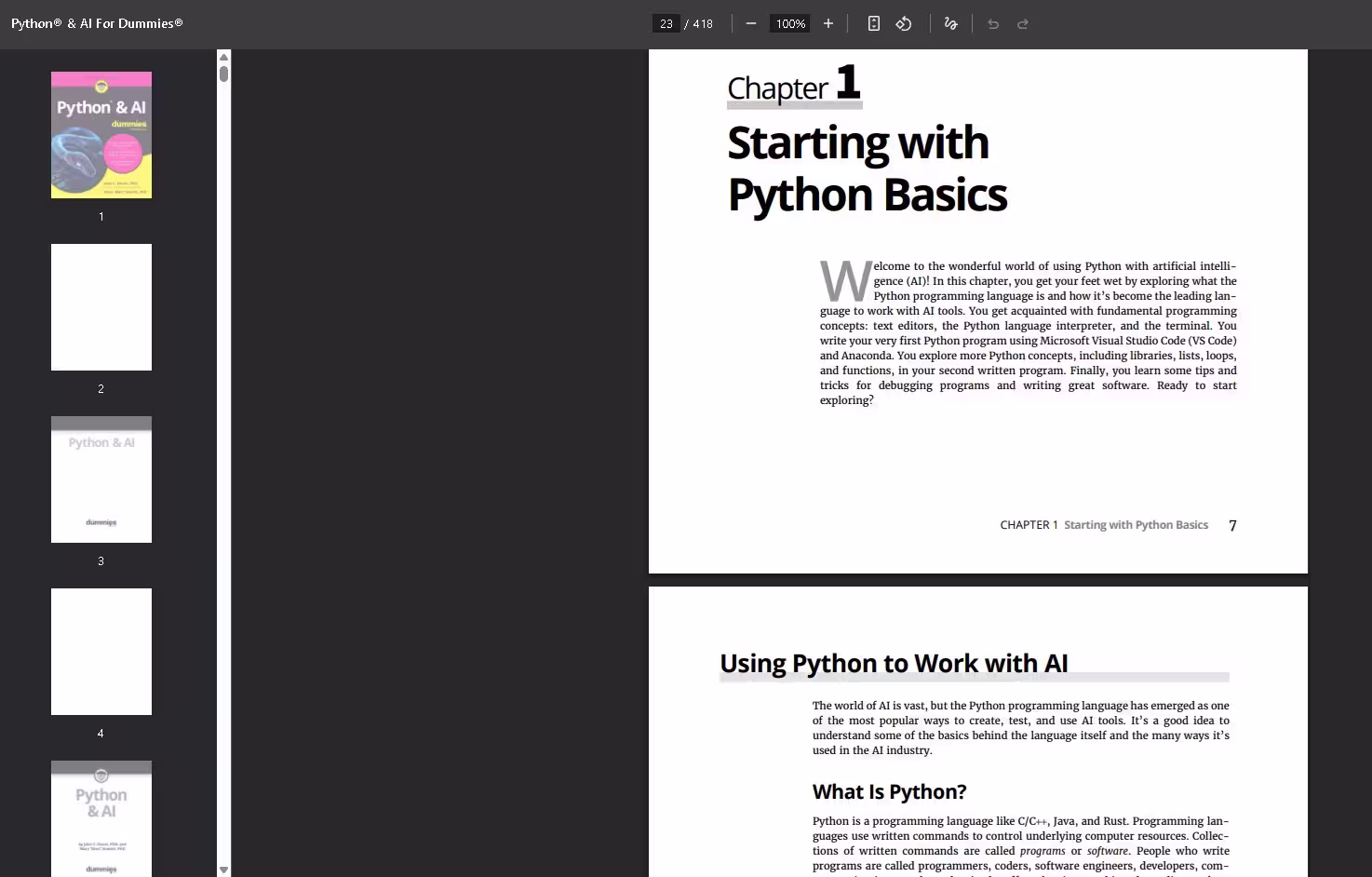 Python & AI For Dummies Chapter 1 starting with Python basics