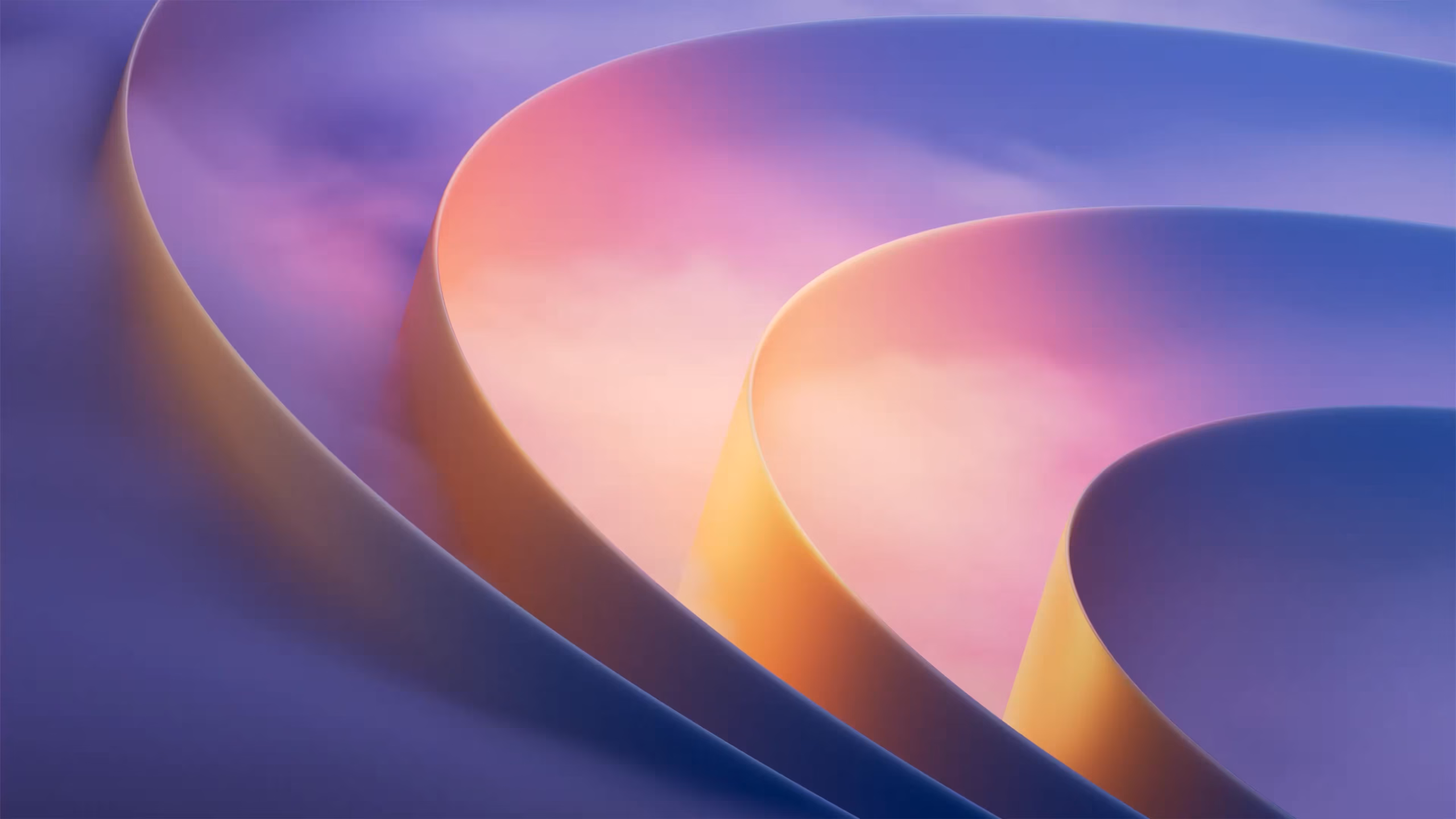 Premium Performance RTX Spark wallpaper with layered violet, pink and gold curves
