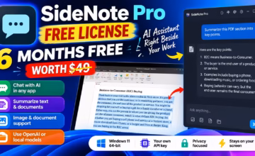 SideNote Pro Free License: Get 6 Months of AI Assistant for Windows 11 (Worth $49)