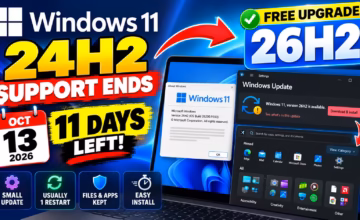 Windows 11 24H2 Support Ends Oct 13: Get the Free 26H2 Update Now (What's New)